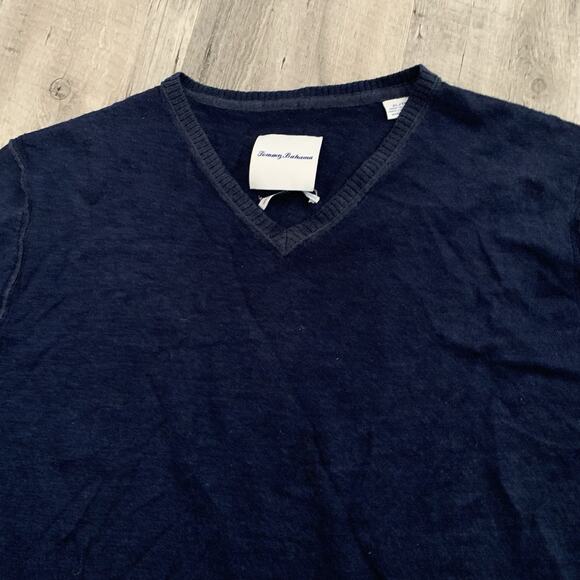 Tommy Bahama Sweater Mens XL Magic Sands Blue 100% Extra Fine Merino Wool Light - Picture 8 of 8